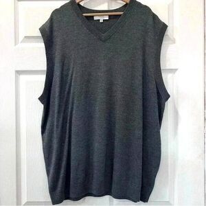 Turnbury Men’s Extra Fine Merino Wool Sleeveless Vest Sweater Size 3XL Gray